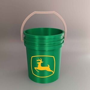 Mini 3D Printed Bucket John Deere Pen Holder Desk Organizer